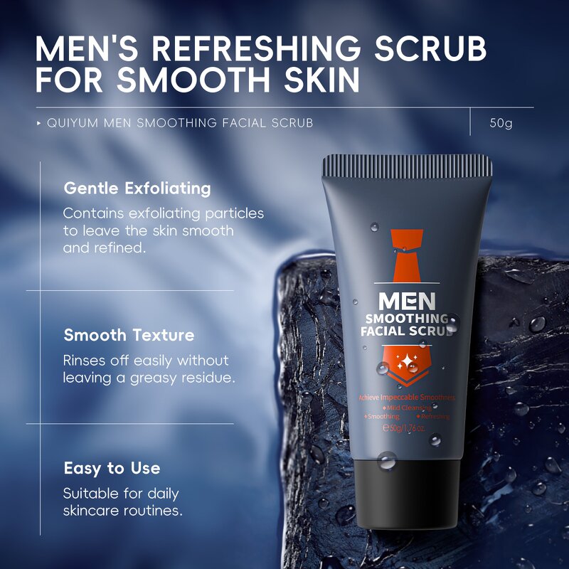 Men's Facial Scrub Manufacturer - OEM Customized 50g Smooth for Clean Pores Skin Care