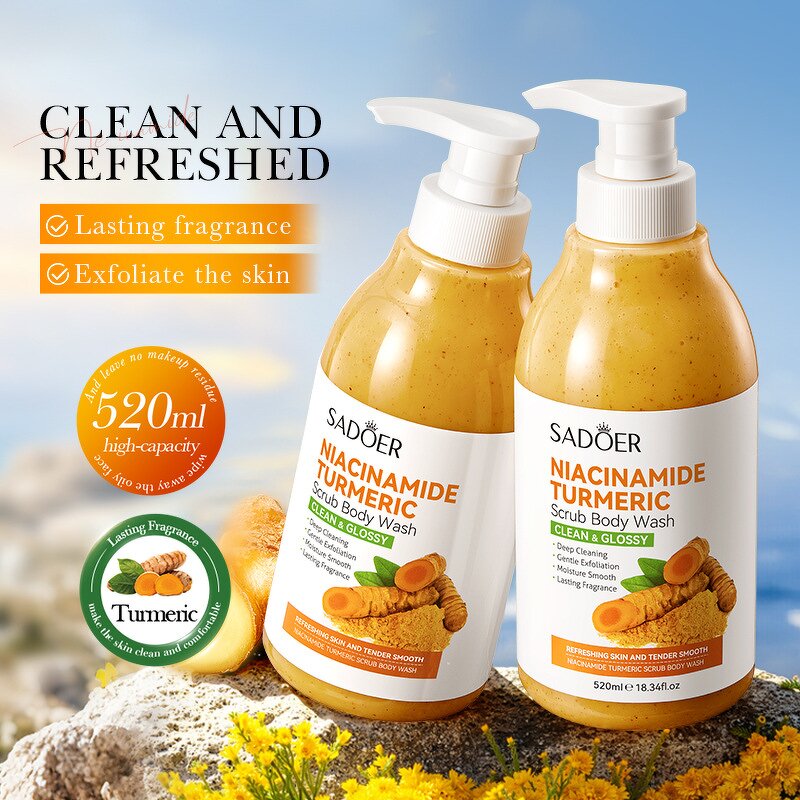 Bathing Gel Manufacturer - Turmeric Scrub 520ml Whitening Bubble Cleansing Body Liquid