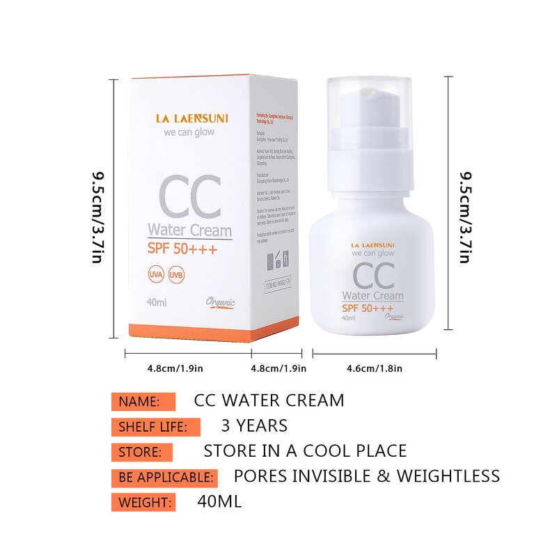 CC Sunscreen Manufacturer - Lalaensuni Women's 50SPF+++ Concealer Liquid Foundation Waterproof Repair
