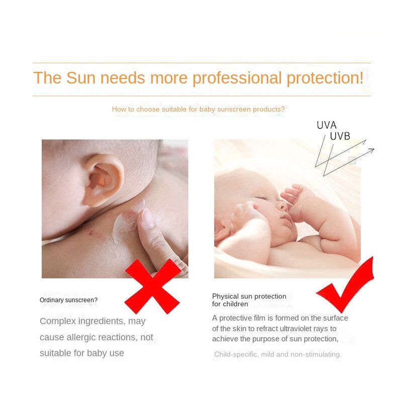 Sunscreen Cream Manufacturer - OEM Summer Student SPF30 Baby Physical Isolation for Children