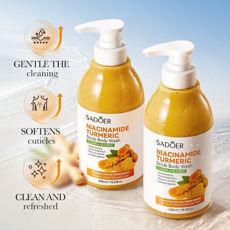 Bathing Gel Manufacturer - Turmeric Scrub 520ml Whitening Bubble Cleansing Body Liquid