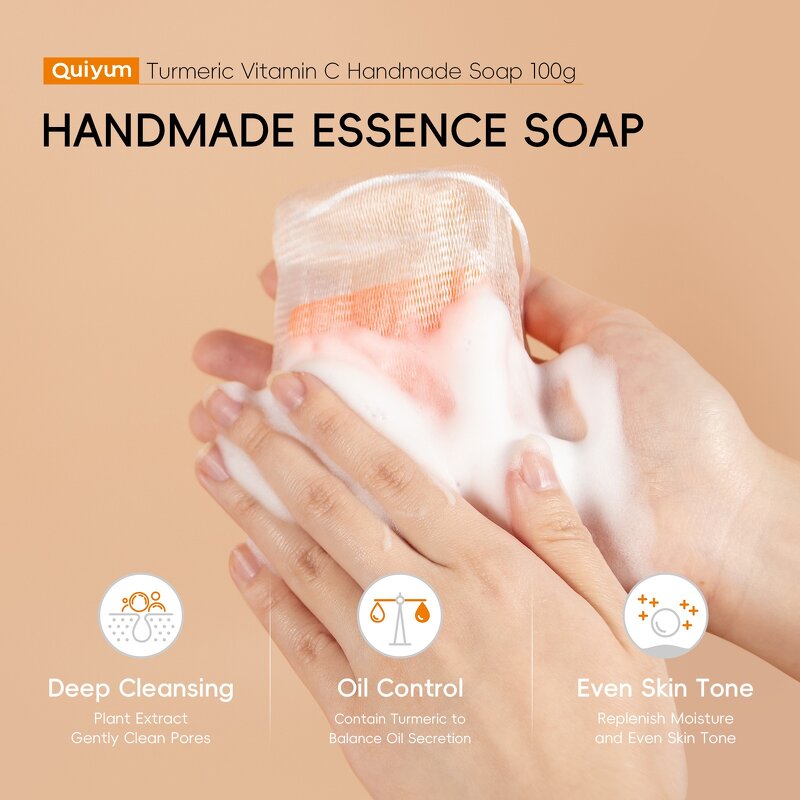 Face Soap Manufacturer - Quiyum Turmeric Vitamin C Herbal Essential Oil Cleansing