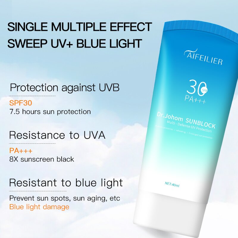 Sunscreen Cream Manufacturer - AIFEILIER Three-in-One Whitening Long-Lasting Waterproof with Titanium Dioxide