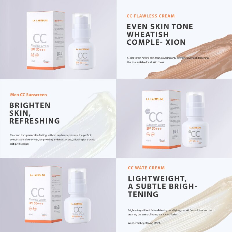 Men's CC Cream Manufacturer - Lalaensuni 50SPF+++ Sunscreen Waterproof Oil Control Concealer Foundation