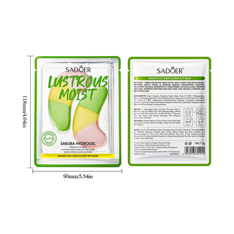 Eye Mask Manufacturer - SADOER Sakura Collagen Nicotinamide Infused for Brightening