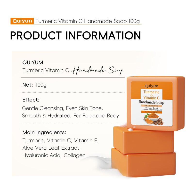 Face Soap Manufacturer - Quiyum Turmeric Vitamin C Herbal Essential Oil Cleansing