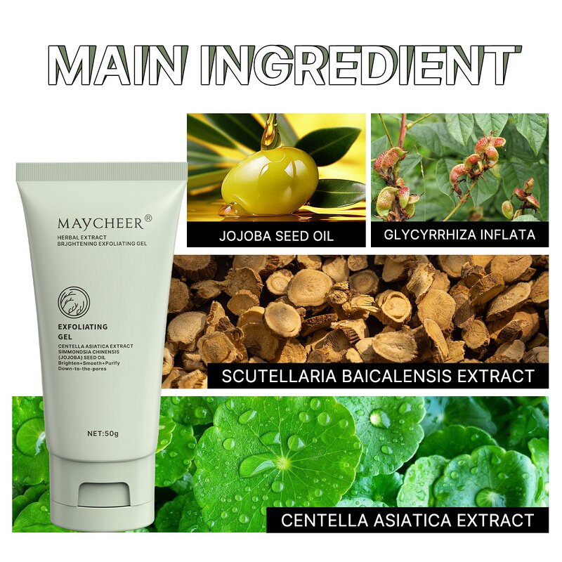 Exfoliating Gel - Herbal Deep Gentle Cleansing Moisturizing Brightening Gel