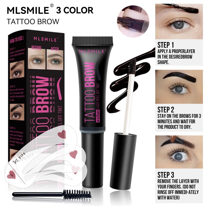 Eyebrow Dyeing Glue - Tear-Off Waterproof Sweat-Proof Three-Color No Smudge