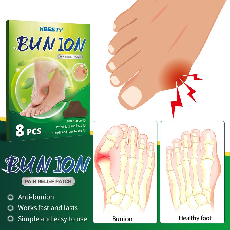 Bunion Relief Patch - OEM 8Pcs Herbal Thumb Valgus Swollen Feet Pain Relief