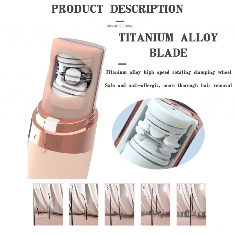 Women's Epilator - Portable Painless Face Body Bikini LED Light Waterproof