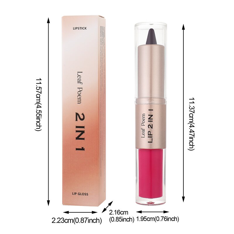 2IN1 Lip Makeup - OEM Matte Liner Mirror Gloss Glaze Double-ended CPNP EU