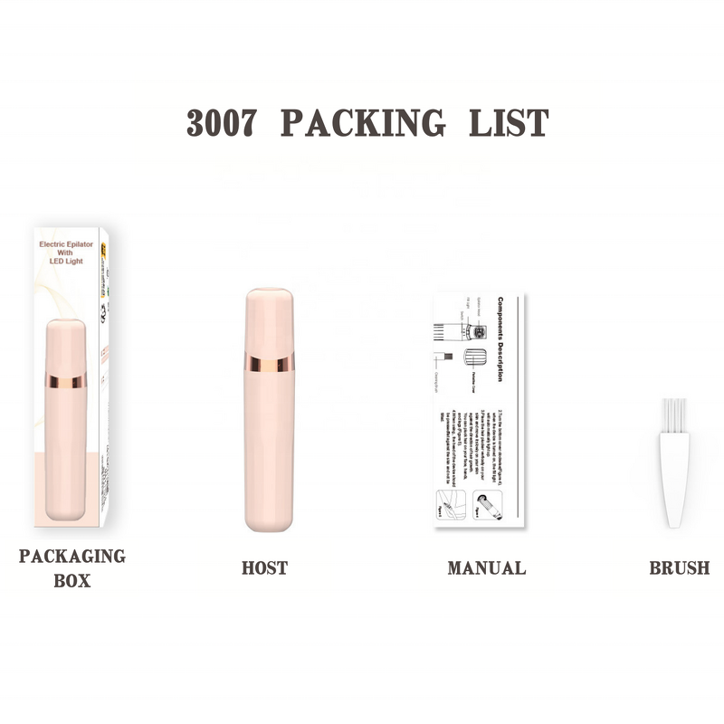 Women's Epilator - Portable Painless Face Body Bikini LED Light Waterproof