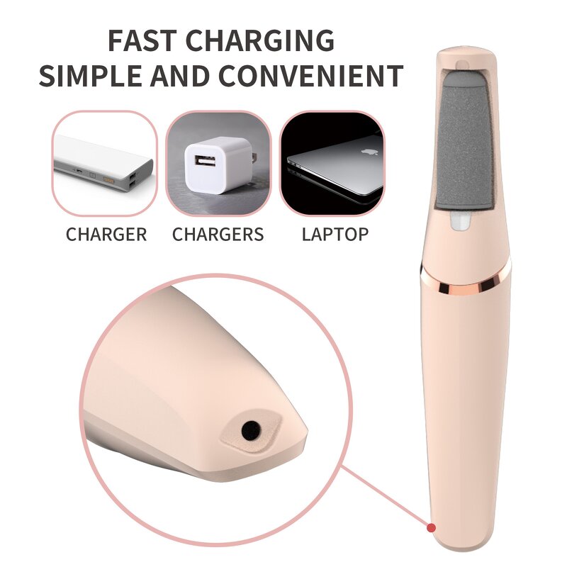 Foot Callus Remover - Rechargeable Dual-Head LED Light Pedicure Tool Kit