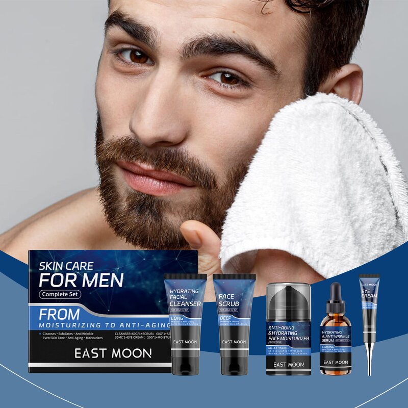 Men's Cleanser Set - OEM Facial Cleansing Gift Kit Deep Cleansing Nourishing