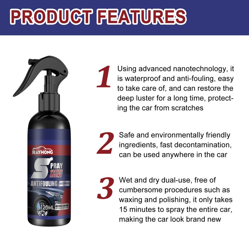 Car Coating Spray - OEM 120ml Decontamination Restore Luster Coating Agent