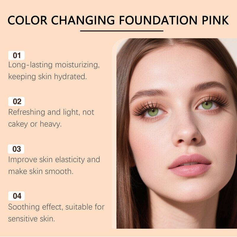 Color Changing Foundation - OEM 30ml Pink Liquid CPNP EU EC REP Certified
