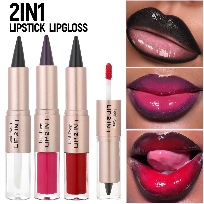 2IN1 Lip Makeup - OEM Matte Liner Mirror Gloss Glaze Double-ended CPNP EU