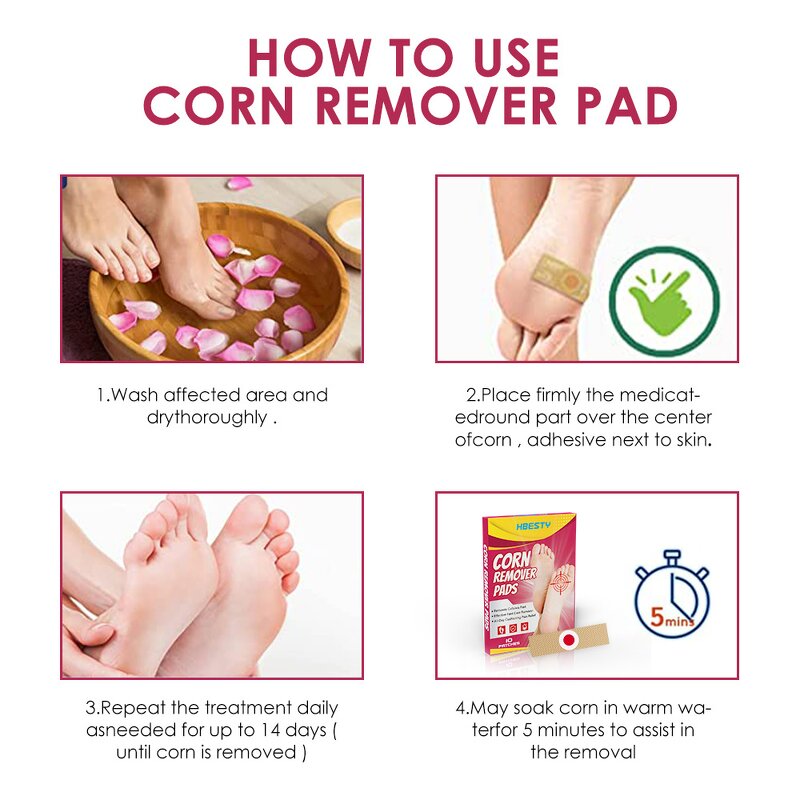 Corn Removal Pads - OEM 10 Patches Medical Foot Care Calluses Remover