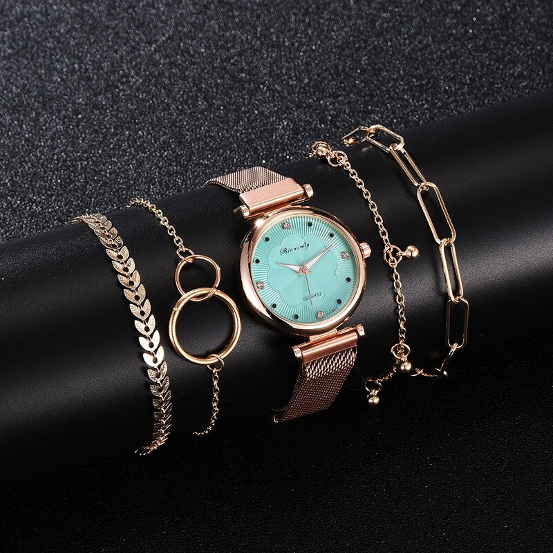Ladies Quartz Watch Manufacturer - Magnet Buckle Mesh Belt Casual Shining Analog Gift