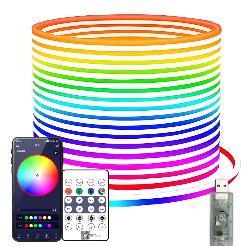 Neon LED Strip - OEM 5V Colorful Smart Flexible Silicone Soft Light