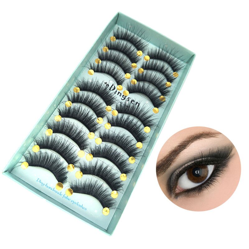 3D Mink Lashes - OEM DINGSEN 10 Pairs Natural Long False Eyelashes