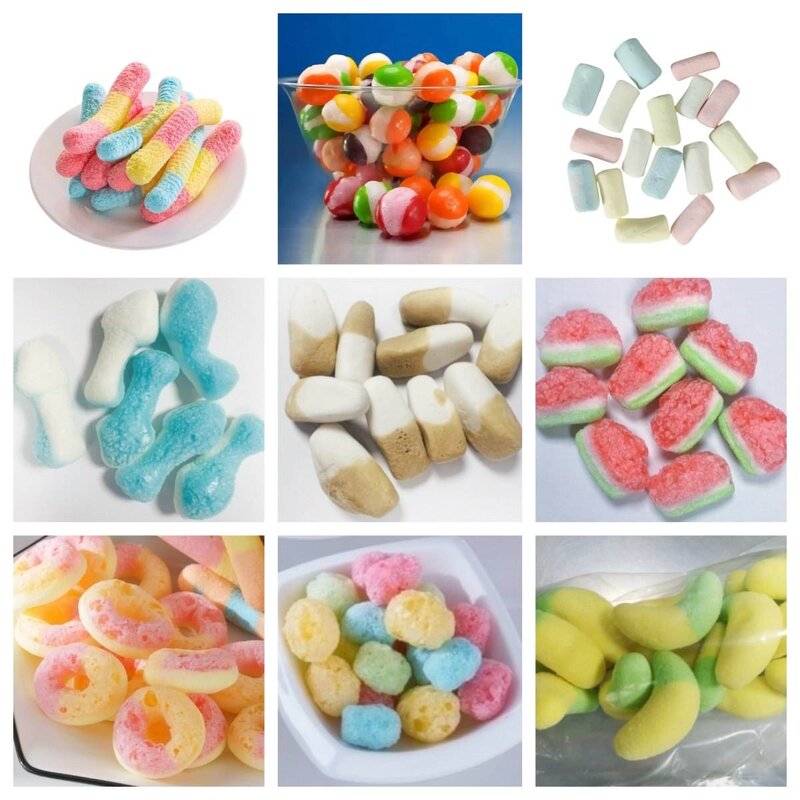 Freeze Dried Candy - Colorful Fruity Jelly Bean Sour Rainbow Gummy Sweet Snack
