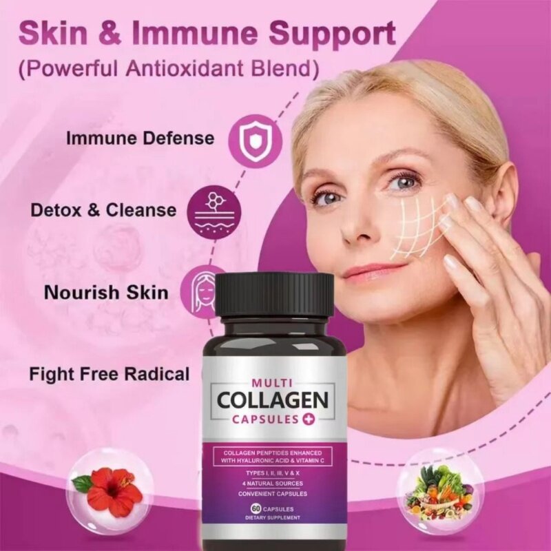 Multi Collagen Capsules - OEM Private Label Organic Vegan Adult Skin Beauty Supplement