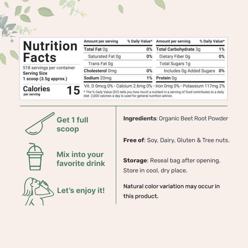 Beet Root Powder - OEM ODM 1.81kg Organic GMO Free Easy Absorb Eye Health