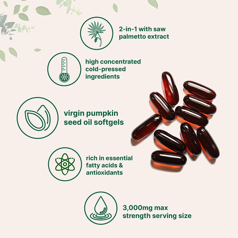 Pumpkin Seed Oil Softgels - OEM Private Label Gluten Free GMO Free Energy Support