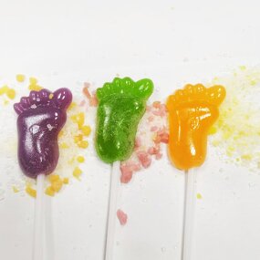 Popping Candy - Sugar Free Fruit Sour Sweet Foot Shape Lollipop Jumping Candy