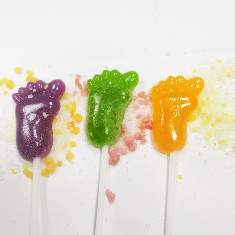 Popping Candy - Sugar Free Fruit Sour Sweet Foot Shape Lollipop Jumping Candy