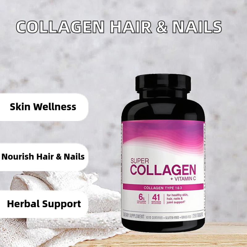 Collagen Biotin Tablets - Wholesale 60pcs Vitamin C Hair Nails Health Support
