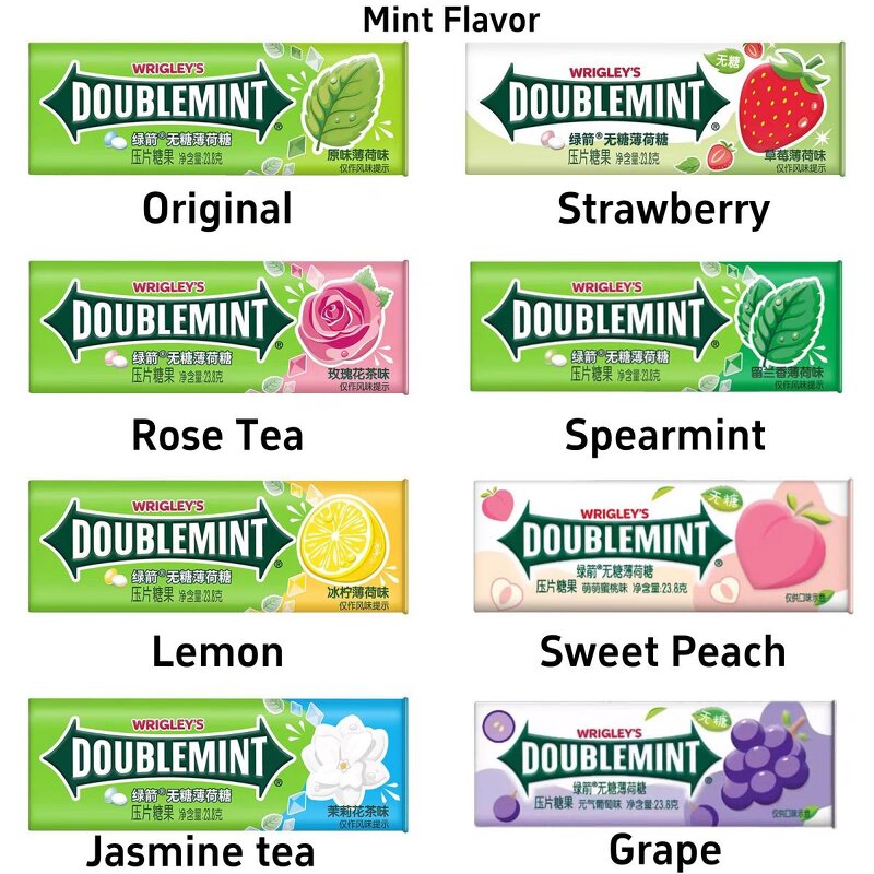 Press Mint Candy - WRIGLEYSS Sugar Free Various Flavors Fresh Breath Kiss Tablet