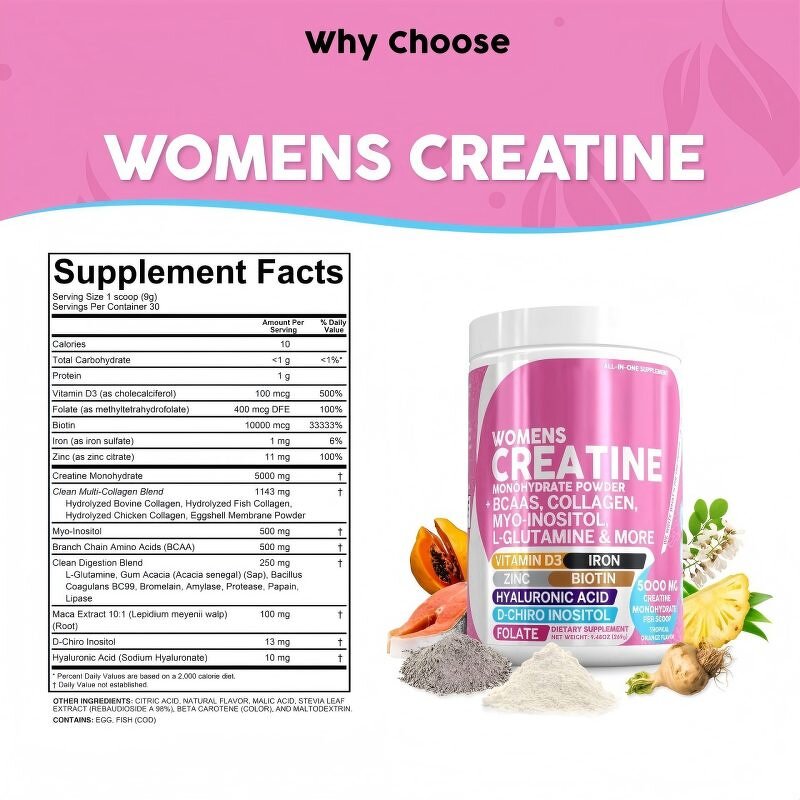 Creatine Powder - OEM Private Label Myo Inositol Biotin Collagen Women Supplement