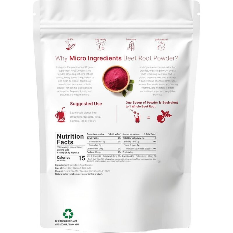 Beet Root Powder - OEM ODM 1.81kg Organic GMO Free Easy Absorb Eye Health