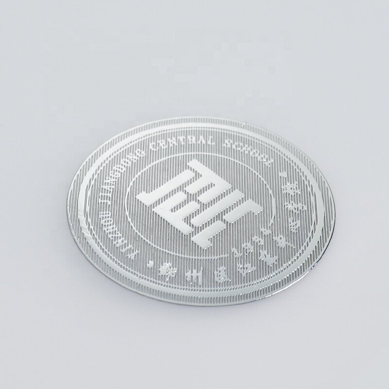 Nickel Decal Label - Luxury Thin Metallic 3D Custom Silver Gold Adhesive Transfer