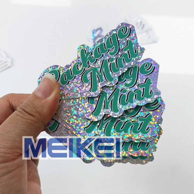 Holographic Sticker - Logo Printing Glossy Vinyl Waterproof Die Cut Adhesive Custom