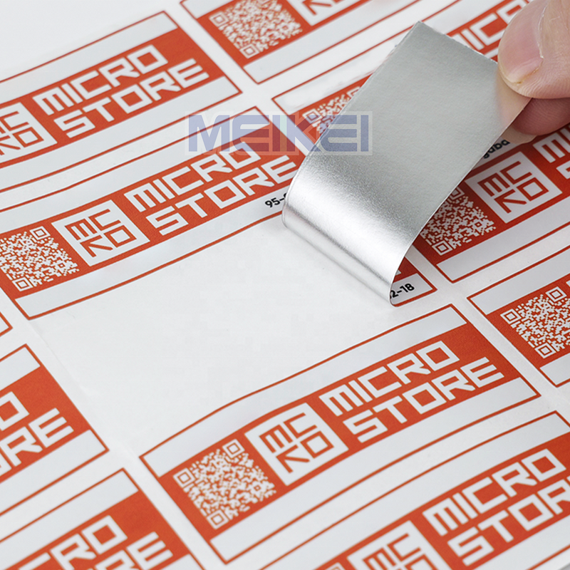 Void Sticker - Custom Logo Half Non-transfer Warranty Waterproof Silver Security Seal