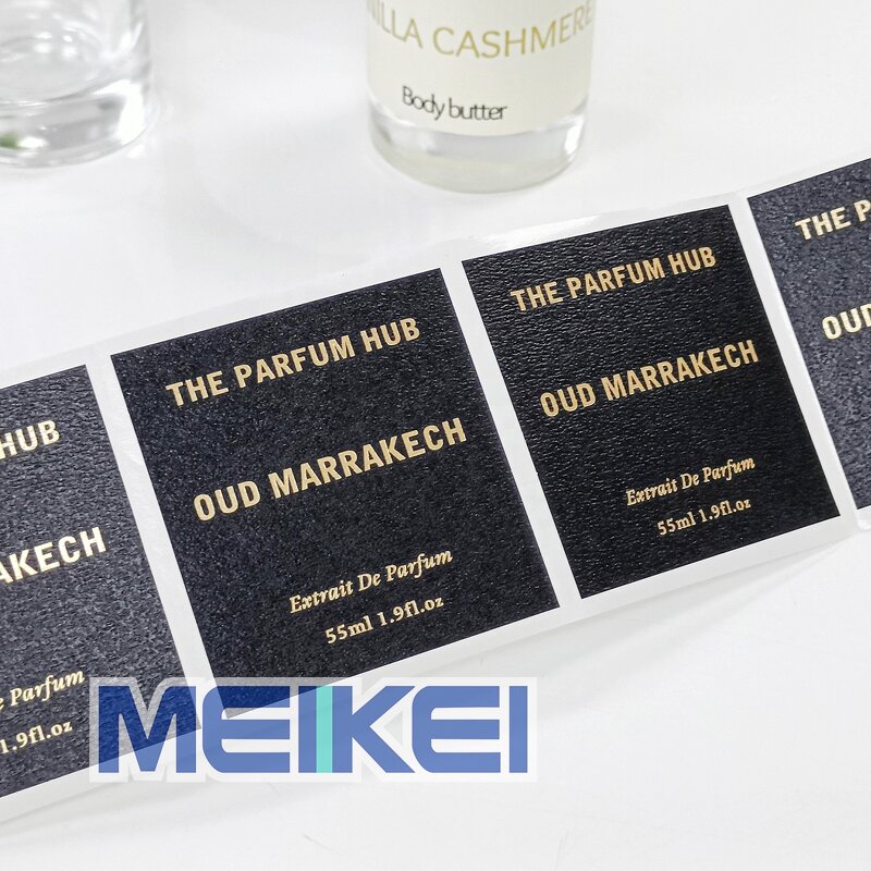 Rough Texture Labels - Custom Made Gold Foil Stamp Branding Perfume Bottle Sticker