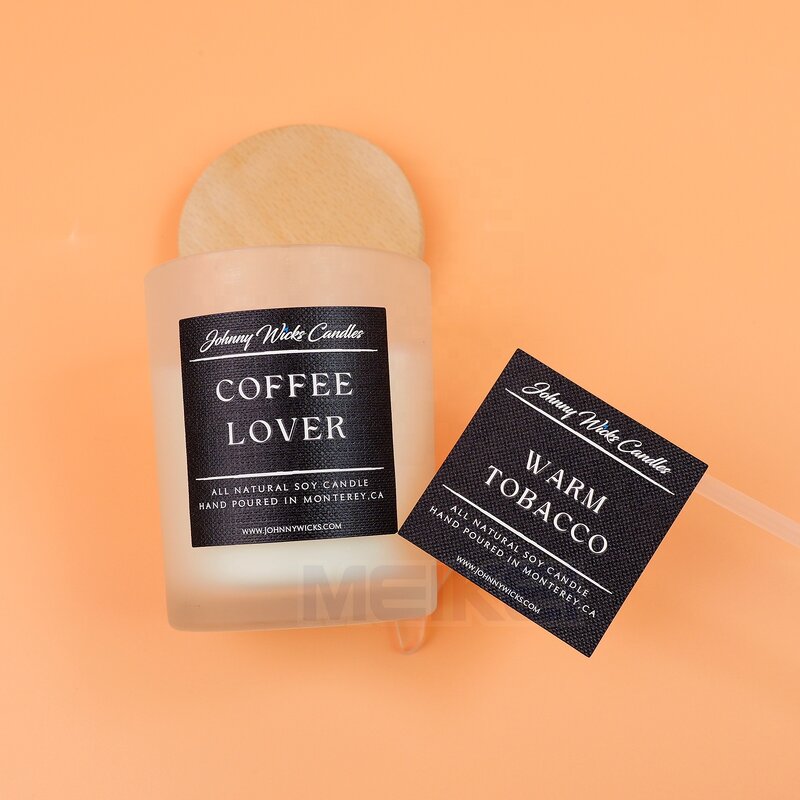 White Jar Labels - Hot Sale Texture Paper Gold Foil 3D Epoxy Custom Logo Candle Jar