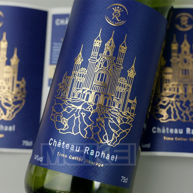 Wine Label Rolls - Gold Foil White Textured 3D Relief Moisture Proof Fridge Suitable