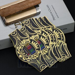 Luxury Cigar Labels - Custom Eco-friendly Art Paper 24K Gold Stamp 3D Embossed