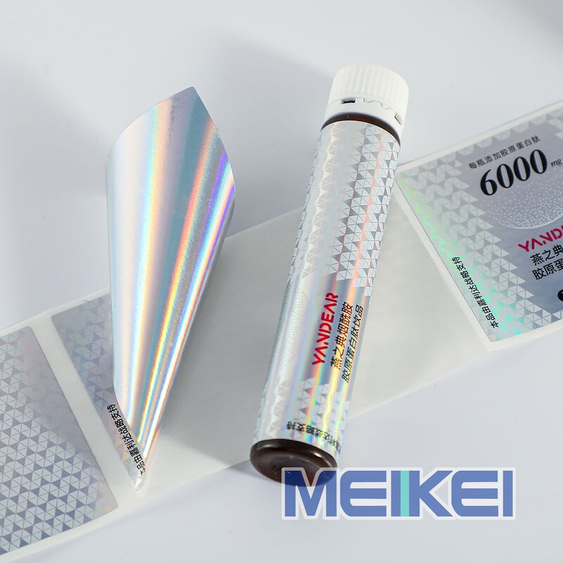 Waterproof Vial Label - Custom Printing Vinyl Hologram 3 Ml Peptides Packaging Sticker