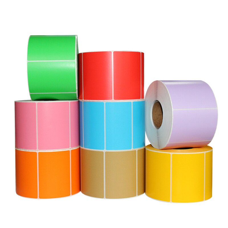 Colored Thermal Labels - 57X32mm Roll Direct ECO 2.25x1.25 Pink Adhesive Sticker
