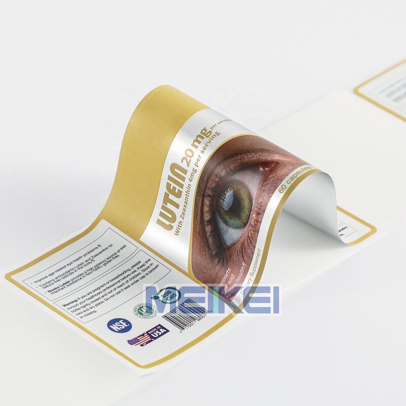 Matt Silver Label - Custom Printing Waterproof Chrome Bopp Sticker Roll for Bottle