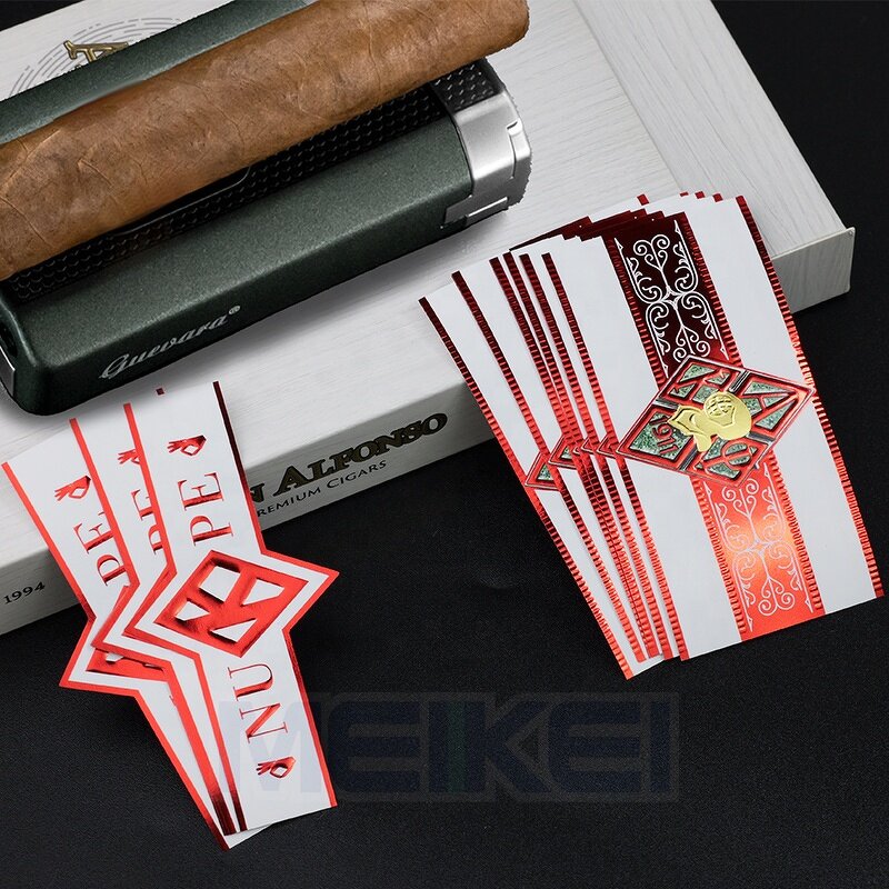 Luxury Cigar Labels - Custom Eco-friendly Art Paper 24K Gold Stamp 3D Embossed