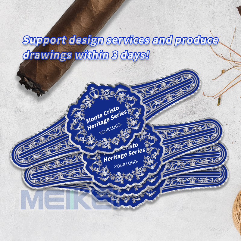 Cigar Bands Label - Gold Embossed Raise Foil Logo Personalized Design Cigar Ring