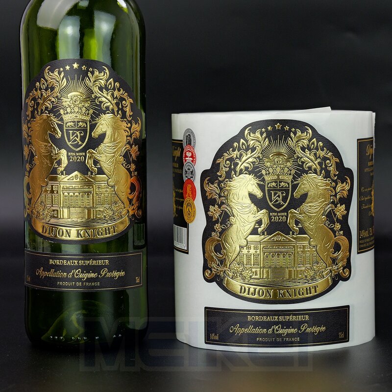 Vodka Liquor Labels - Spot UV Multi Layer 3D Gold Durable Texture Paper Waterproof