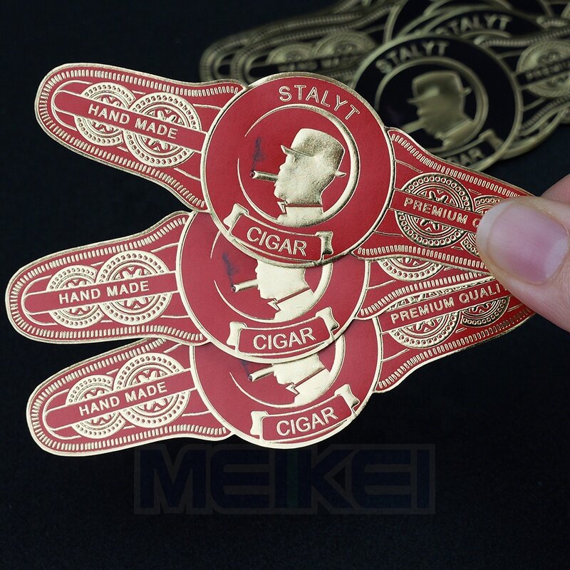 Red Cigar Labels - Hot Sale Paper Band Foil Embossed Custom Logo Cigar Band Sticker