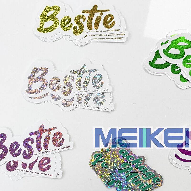 Holographic Sticker - Logo Printing Glossy Vinyl Waterproof Die Cut Adhesive Custom